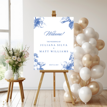 Wedding Welcome Signs - Blue Floral